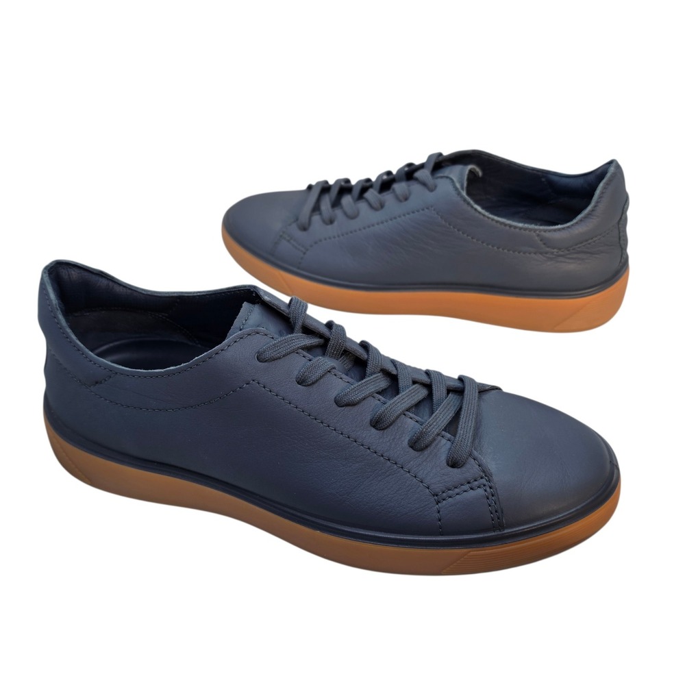 ECCO Street Tray M Laced Shoes Navy Leather Sneakers Mens 10-10.5 EU 44